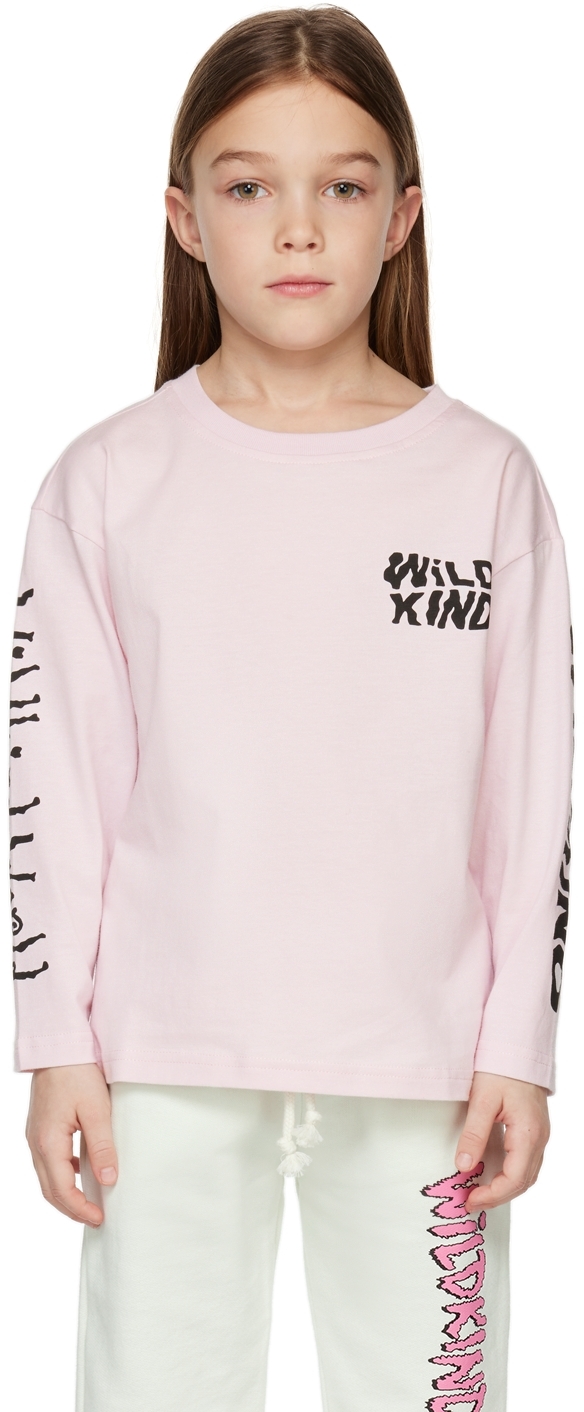 Wildkind Kids Pink Jian Long Sleeve T-shirt In Lavender