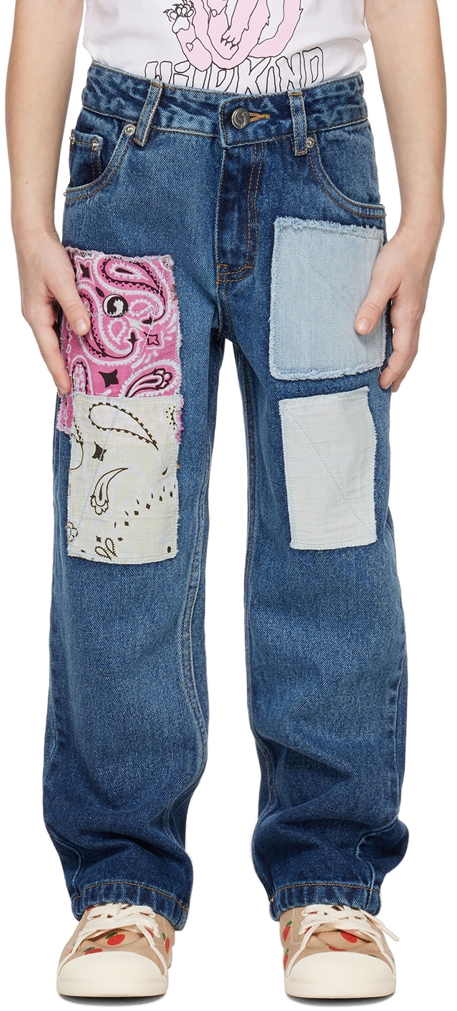 Wildkind Kids Navy Rodney Jeans In Vintage Washed Denim