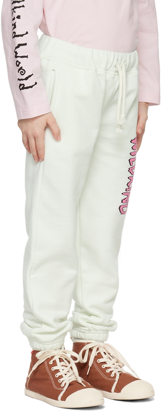 Wildkind Kids Off-white Geoff Lounge Pants In  Hairy Pink