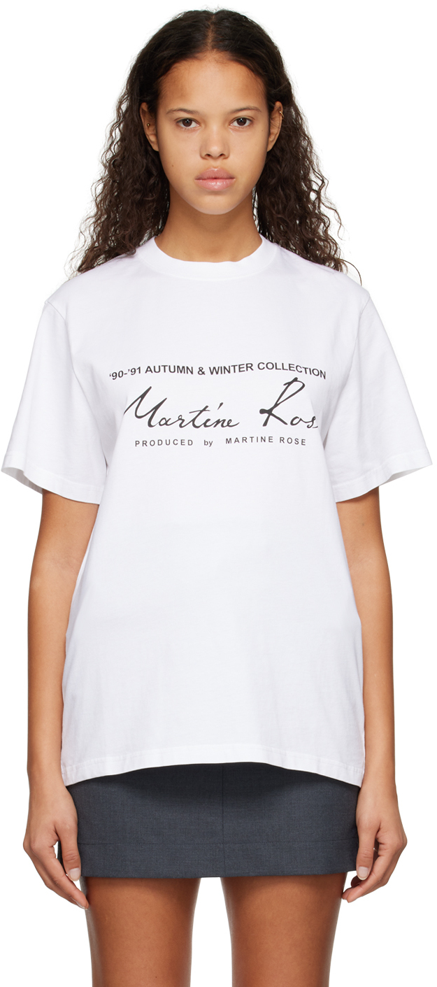 Martine Rose White Text T-Shirt