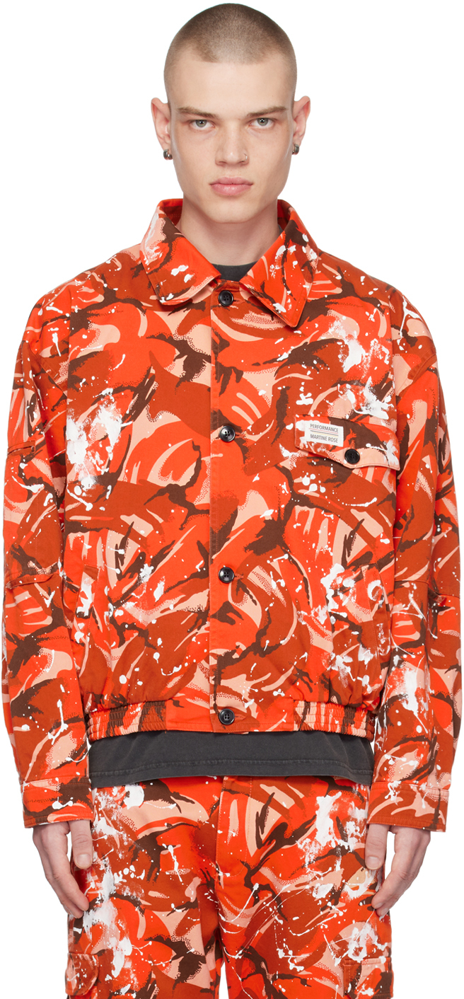 Martine Rose: Orange Camouflage Jacket | SSENSE