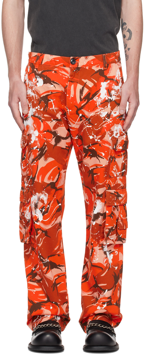 Martine Rose Orange Camouflage Cargo Pants