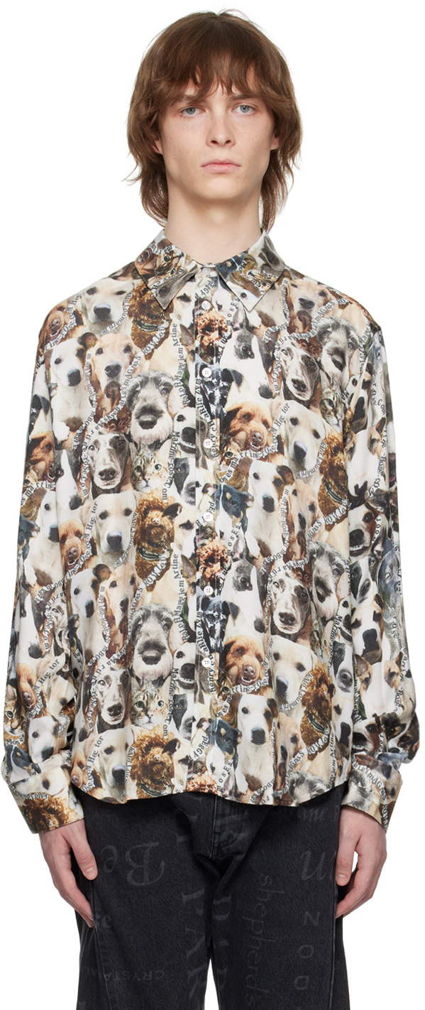 Martine Rose Brown Cats & Dogs Shirt