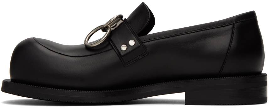 Martine Rose Black Bulb Toe Ring Loafers | Smart Closet