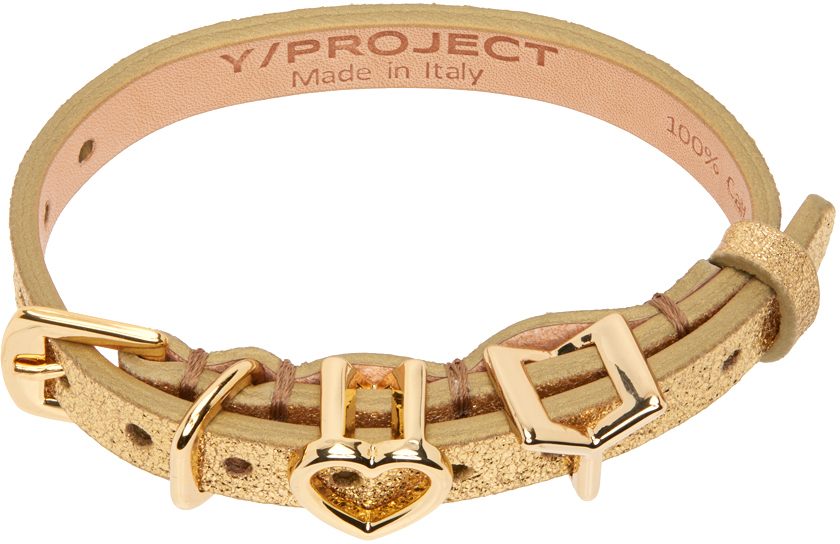 Gold Y Heart Belt Bracelet