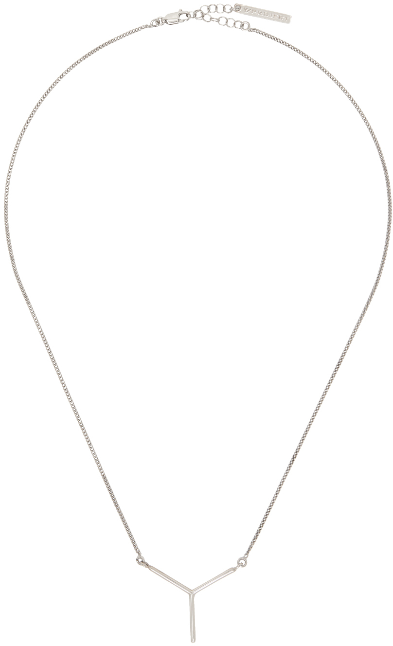 Y/project Mini Y Pendant Necklace In Silver