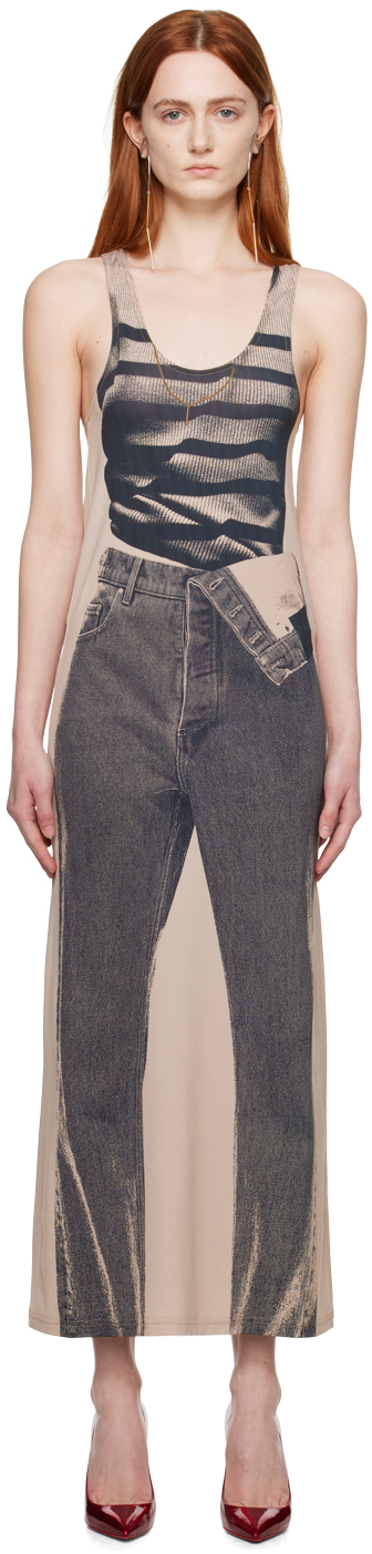 Y/project Beige Jean Paul Gaultier Edition Trompe Maxi Dress