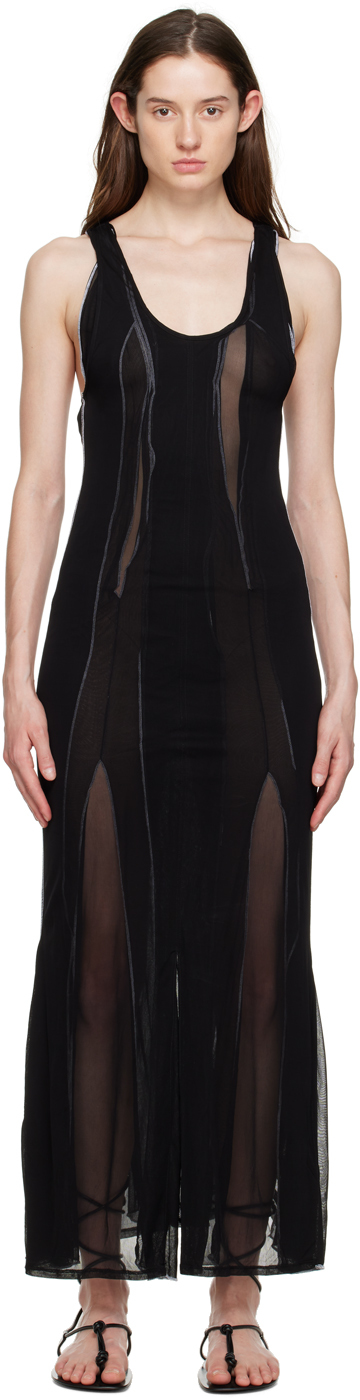 Y/project Sheer Sleeveless Dress In Black