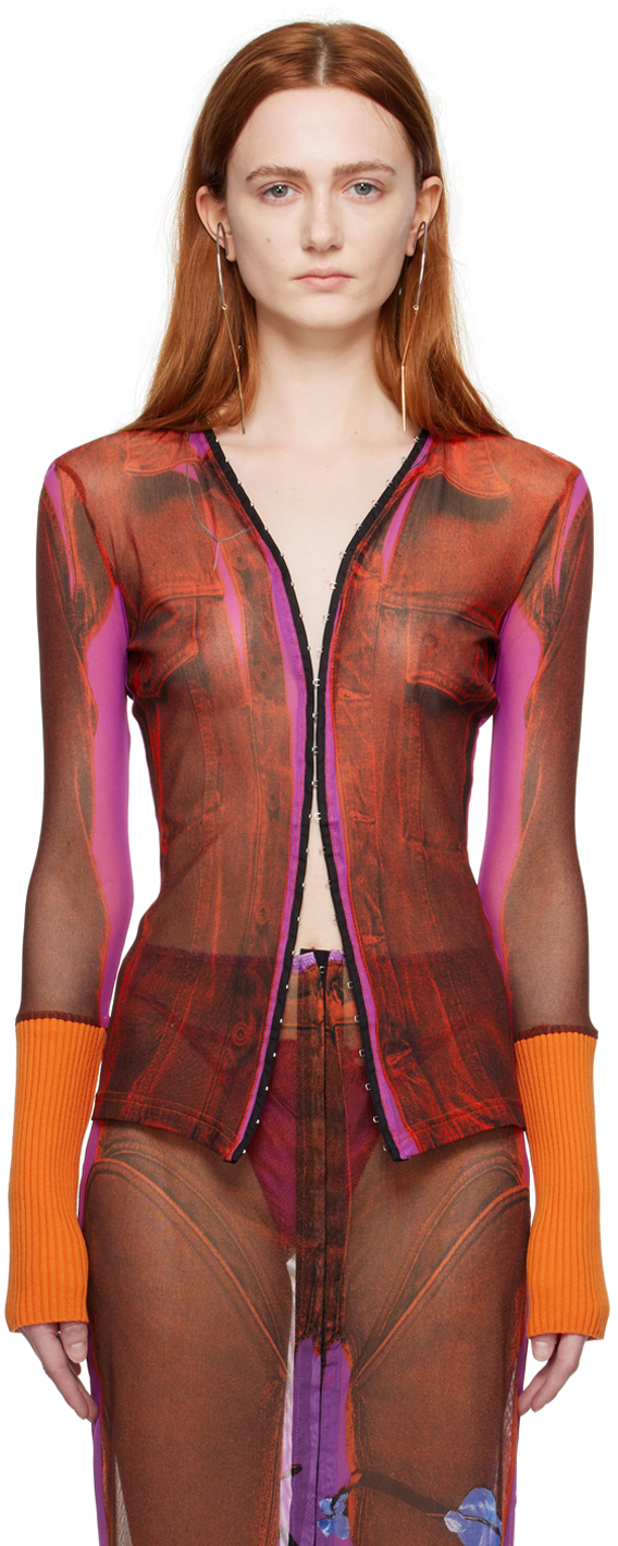 Y/project Orange & Pink Jean Paul Gaultier Edition Trompe L'oeil Blouse In Multicolor