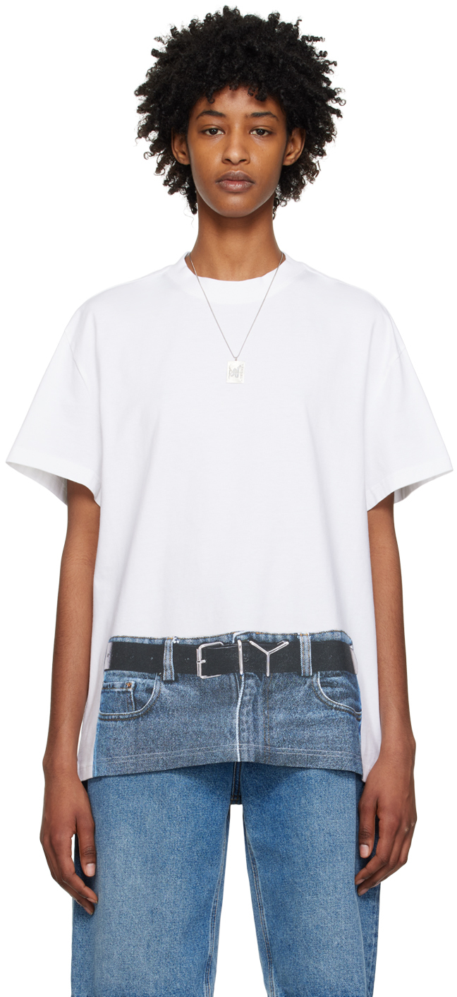 Y/Project: White Jean Paul Gaultier Edition Trompe T-Shirt | SSENSE