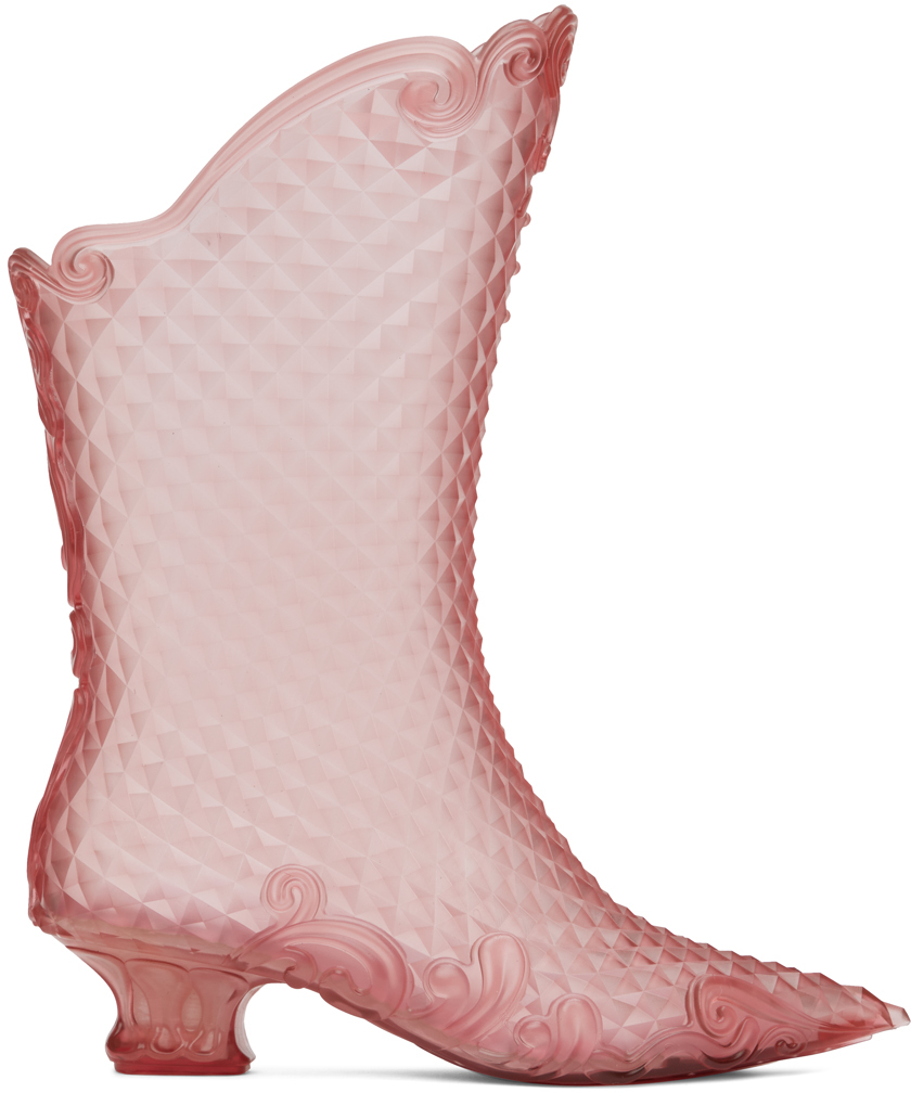 Shop Y/project Pink Melissa Edition Court Boots In Baby Pink