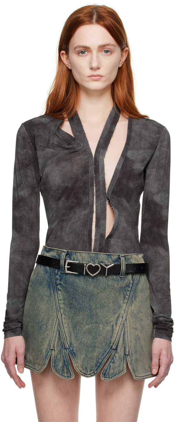 Y/PROJECT GRAY HOOK-EYE BODYSUIT