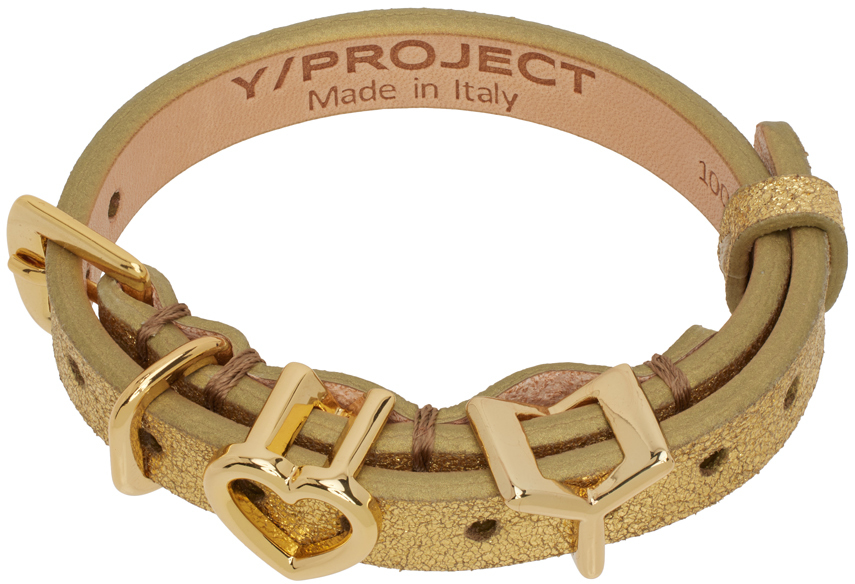 Gold Y Heart Belt Bracelet