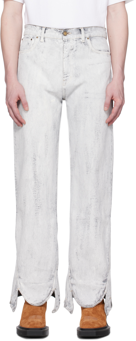 Y/project Split-hem Loose-fit Jeans In White