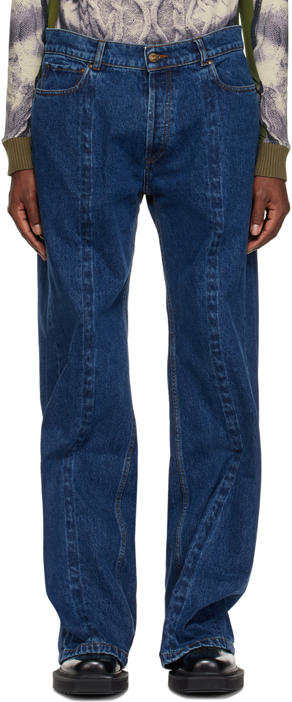 Y/Project: Blue Classic Wire Jeans | SSENSE
