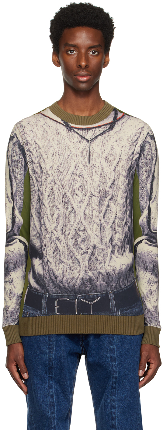 Y/Project: Khaki Jean Paul Gaultier Edition Long Sleeve T-Shirt | SSENSE
