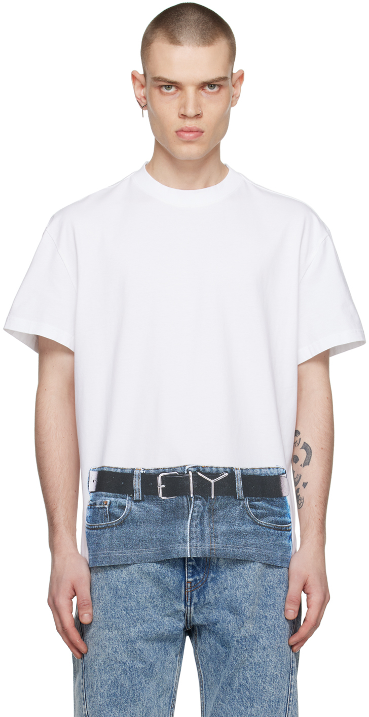 Y/Project: White Jean Gaultier Edition T-Shirt | SSENSE