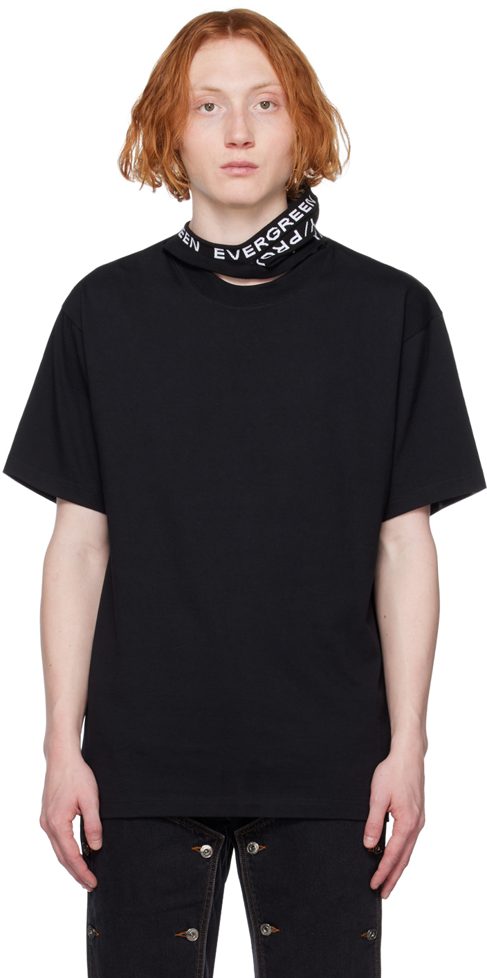 Y/Project: Black Triple Collar T-Shirt | SSENSE