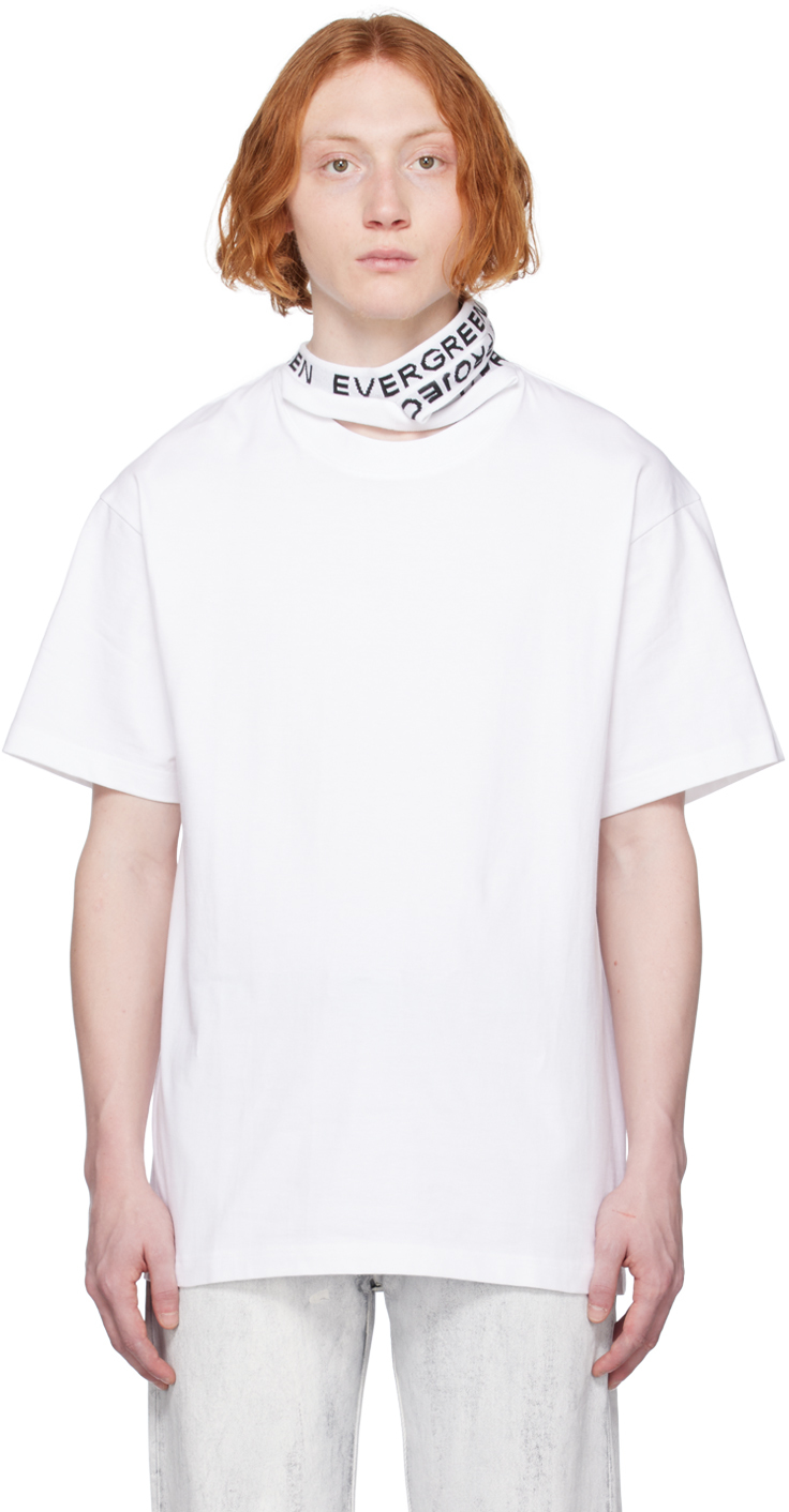 Y/Project: White Triple Collar T-Shirt | SSENSE