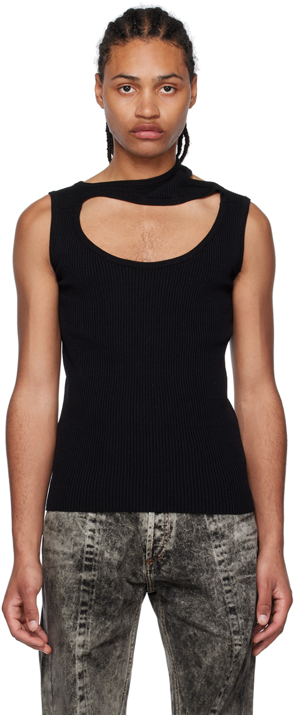 Y/PROJECT ブラック タンクトップ Y/Project Black Triple Collar Tank Top | Smart Closet