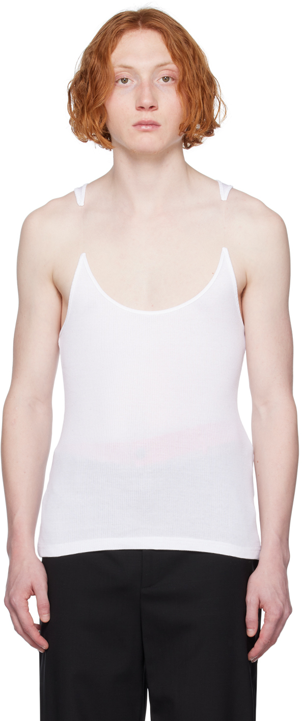 Y/Project: White Invisible Strap Tank Top | SSENSE