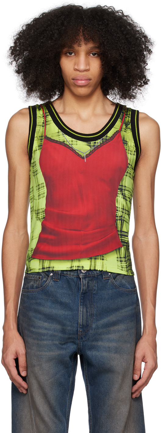 Y/project Green Jean Paul Gaultier Edition Tank Top In Red/green