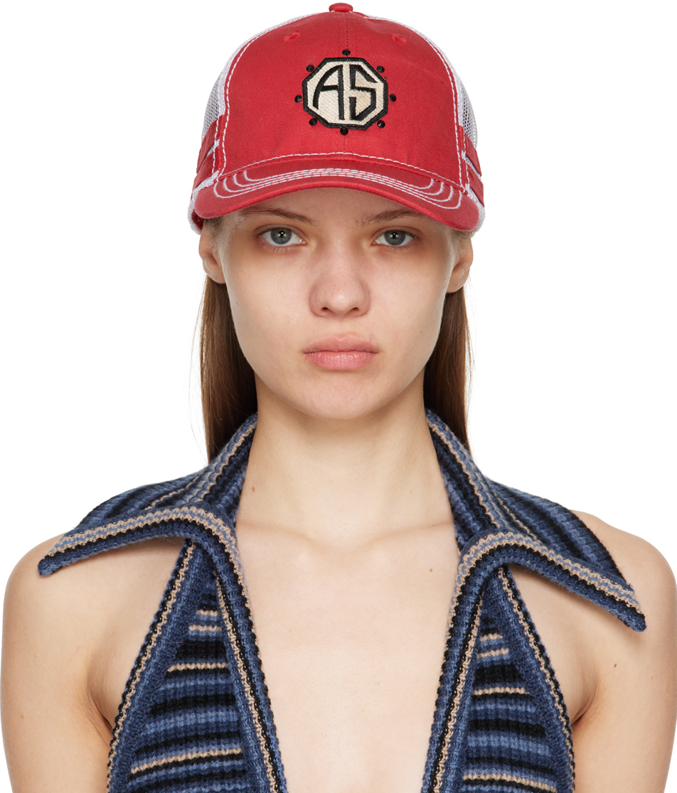 Anna Sui: Red & White Trucker Cap | SSENSE Canada
