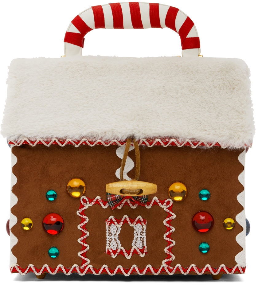 Anna Sui Ssense Exclusive Brown Jerry Schwartz Limited Edition Gingerbread House Bag