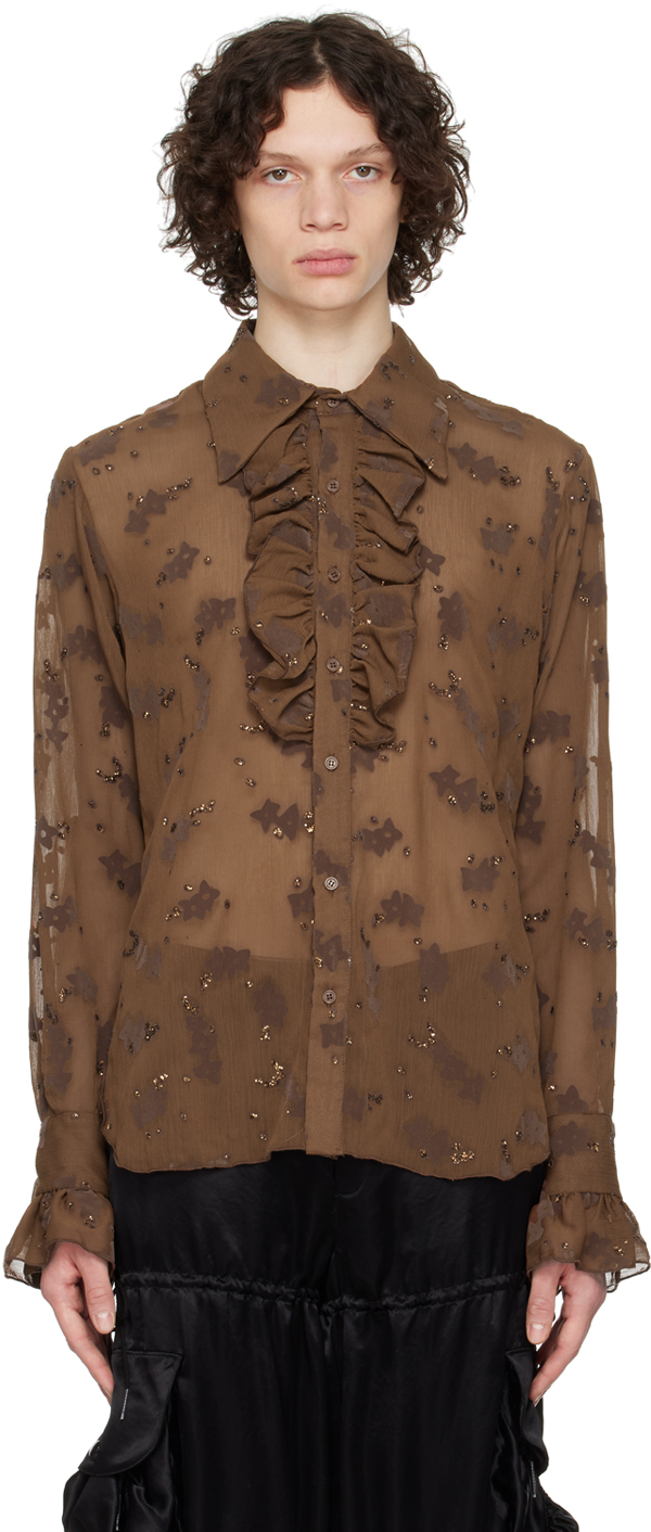 Anna Sui Ssense Exclusive Brown Shirt In Cocoa Multi