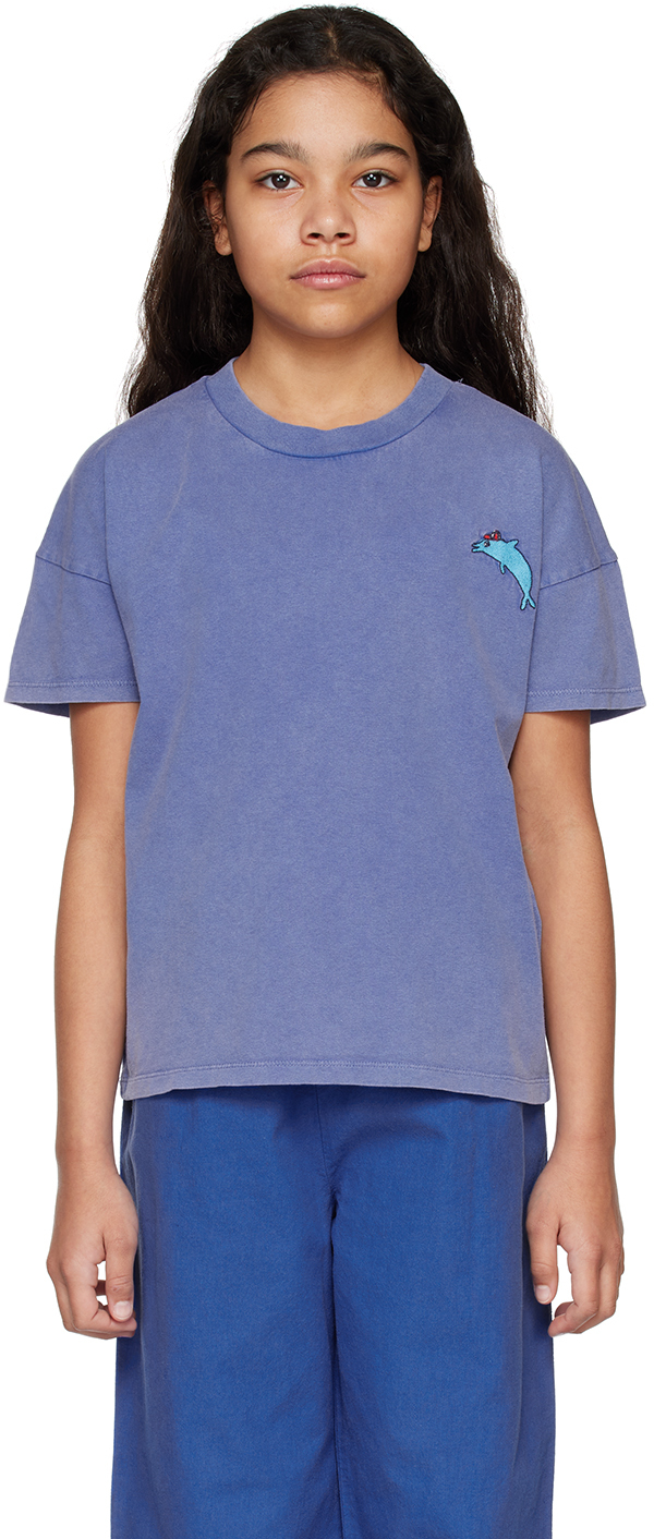 The Campamento Kids Purple Dolphin Washed T-shirt