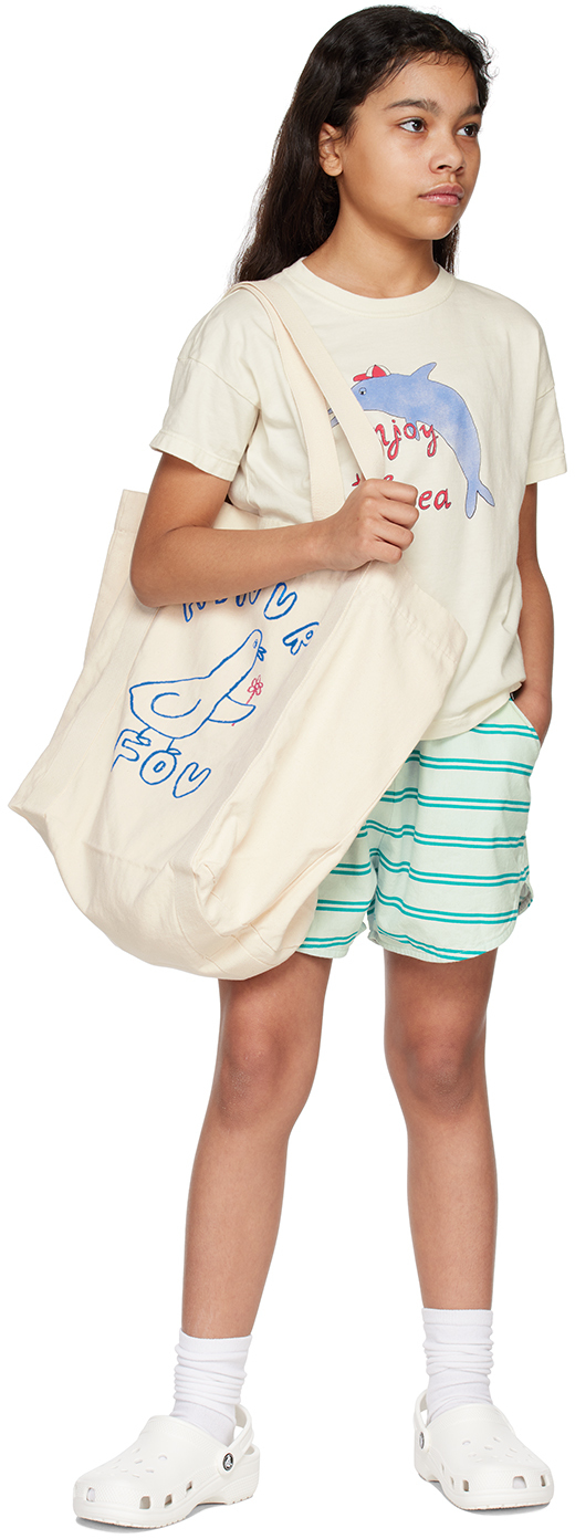 The Campamento Kids Blue Stripes Shorts In Light Blue
