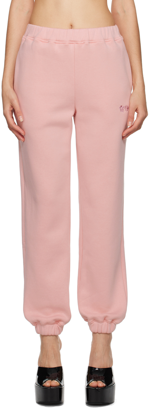 Pink Flower Lounge Pants by GUIZIO on Sale