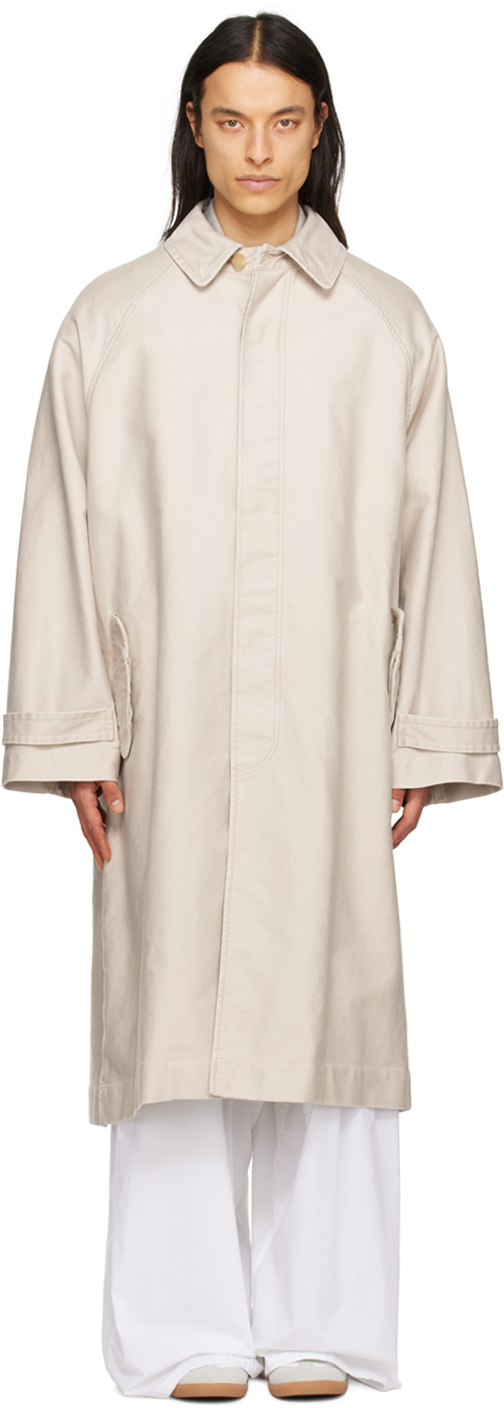 Hed Mayner Beige Buttoned Trench Coat