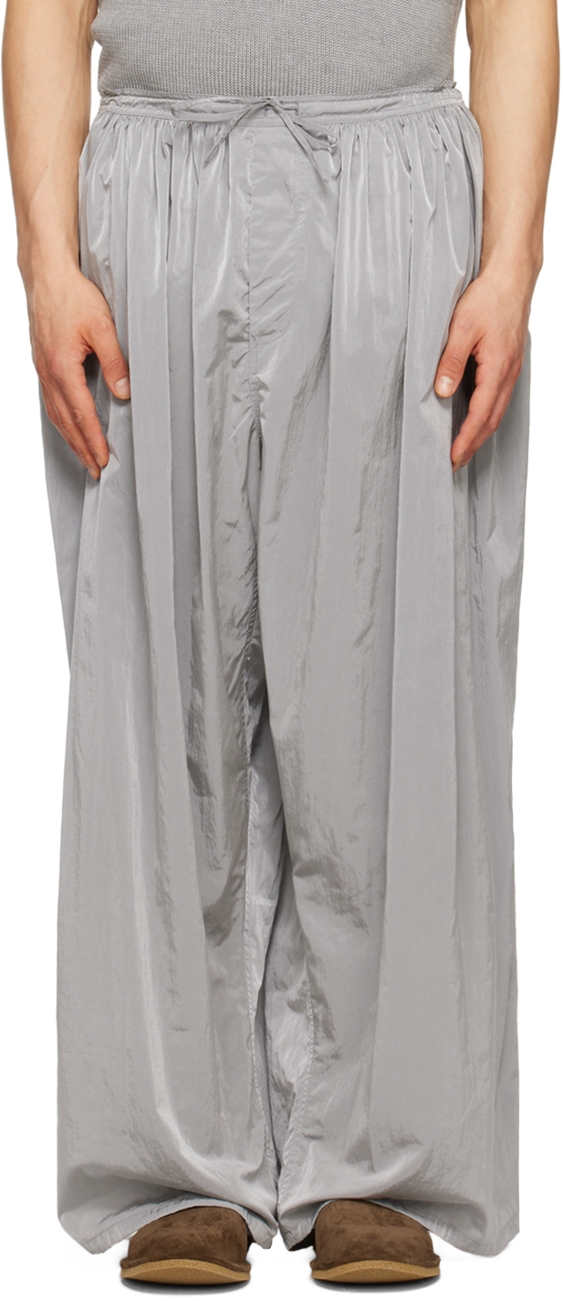 Hed Mayner Grey Judo Trousers In Silver Grey