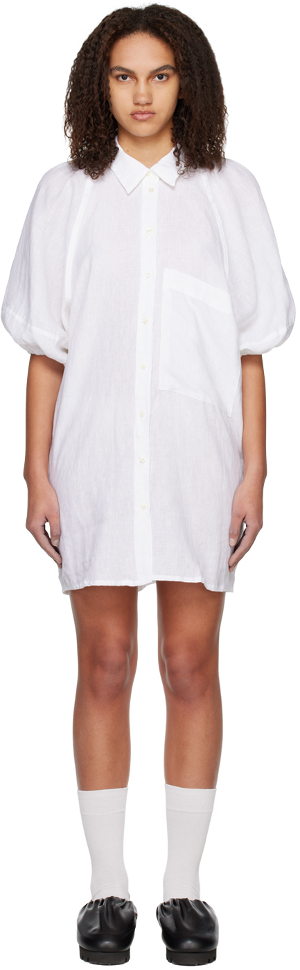 Deiji Studios The Raglan Pocket Dress In White