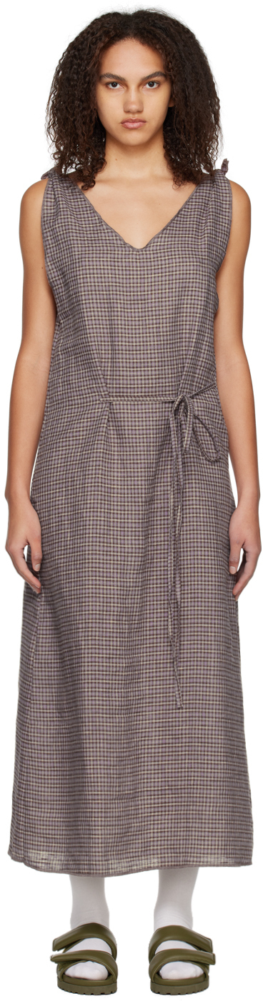 Deiji Studios The Knot Linen Dress In Brown | ModeSens