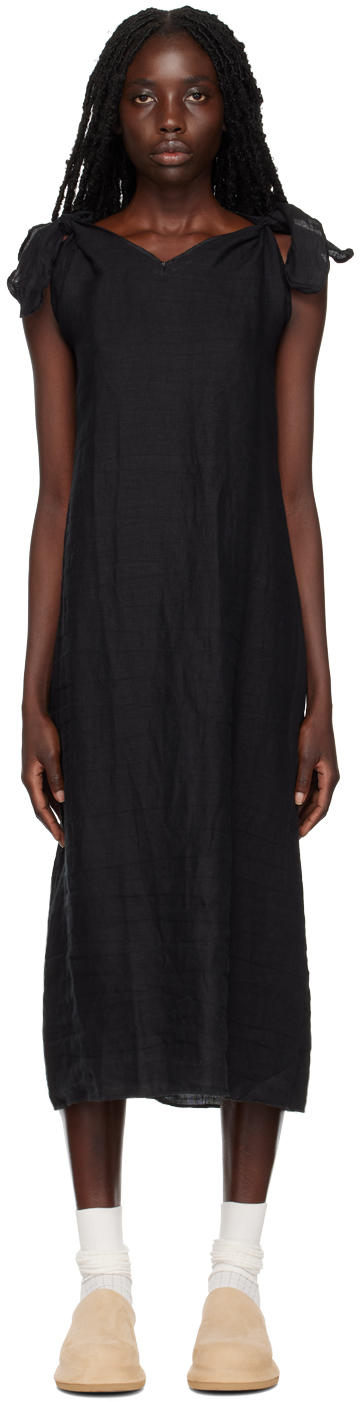 Deiji Studios: Black 'The Knot' Midi Dress | SSENSE Canada