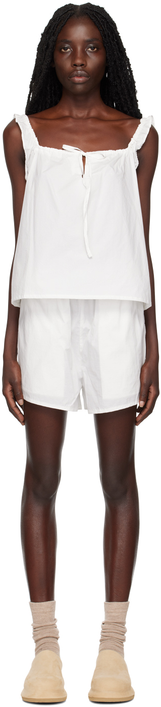 Deiji Studios + Net Sustain The Paper Organic Cotton-poplin Top And Shorts Set In Off White
