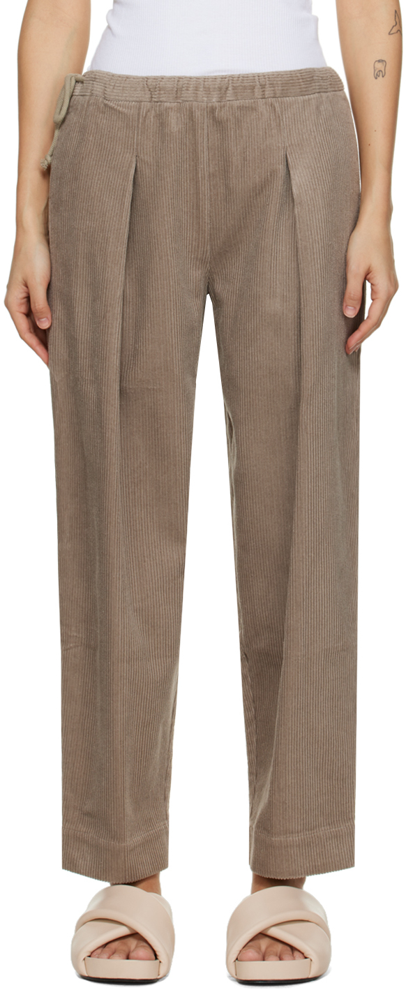 Deiji Studios Taupe 'the Drawcord' Lounge Trousers In Stone