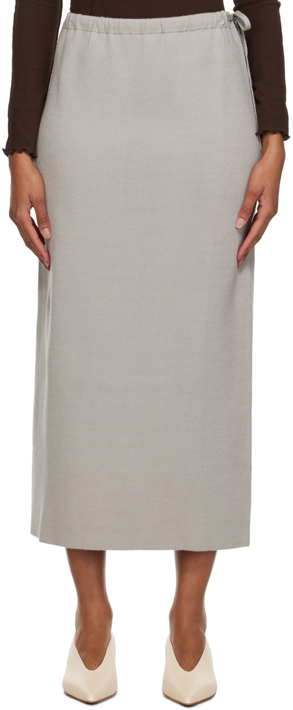 Deiji Studios Taupe 'the Tie Tube' Maxi Skirt In Grey