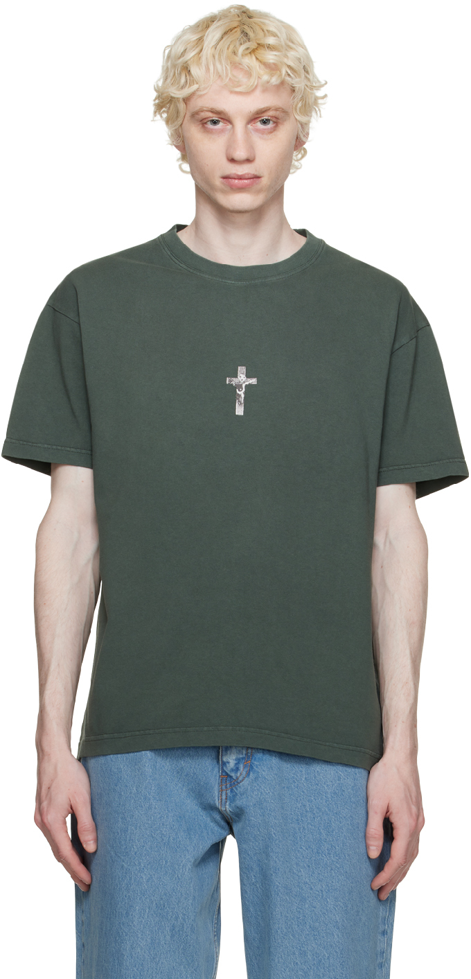 Green Cross T-Shirt by DANCER on Sale