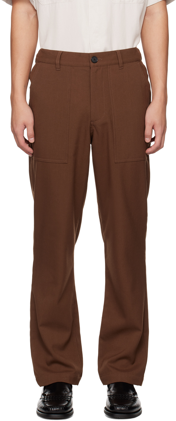 Brown Dean Trousers by Saturdays NYC on Sale