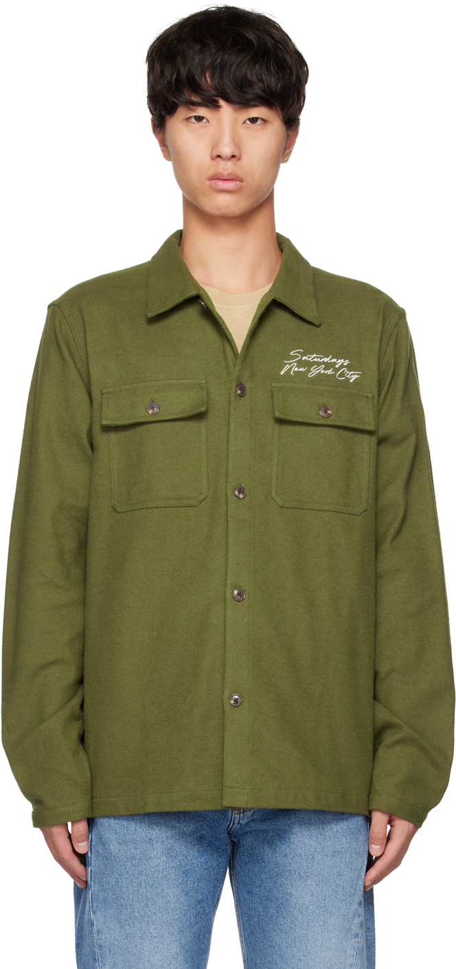 Saturdays Surf Nyc Green Ryan Shirt In Army Green