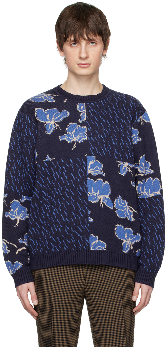 Saturdays NYC: Blue Sig Zane Edition Greg Mānoa Sweater | SSENSE UK