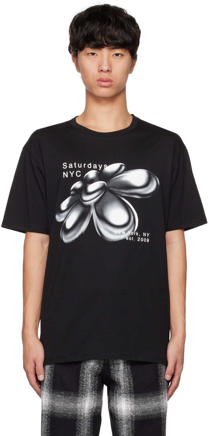 Saturdays Surf Nyc Black 3d Daisy T-shirt