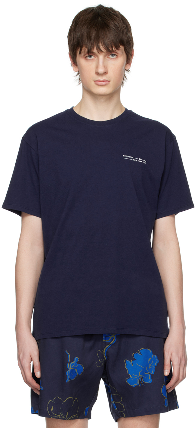 Saturdays Surf Nyc Blue Fundamental Standard T-shirt In Ocean