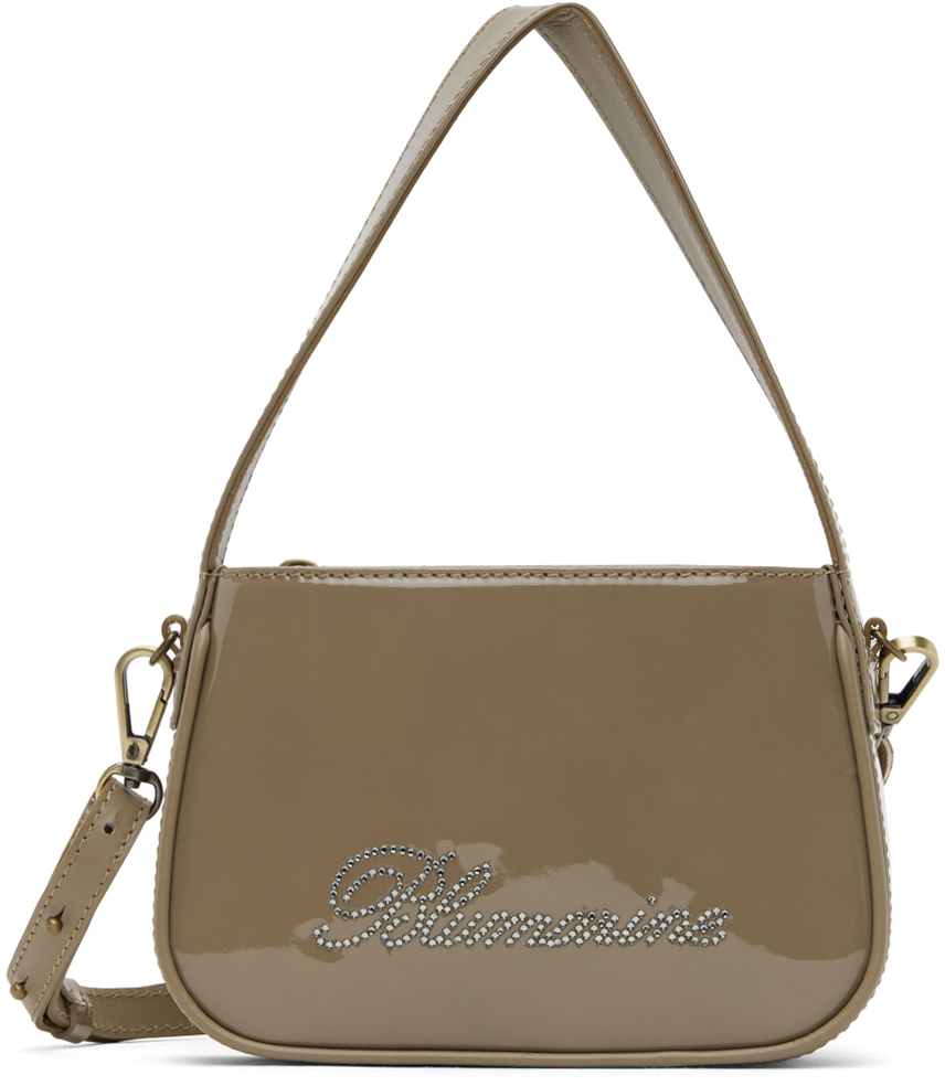 Blumarine Taupe Small Rhinestone Bag SSENSE