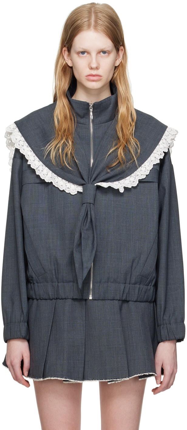 Shushu/Tong: Grey Sailor Collar Jacket | SSENSE