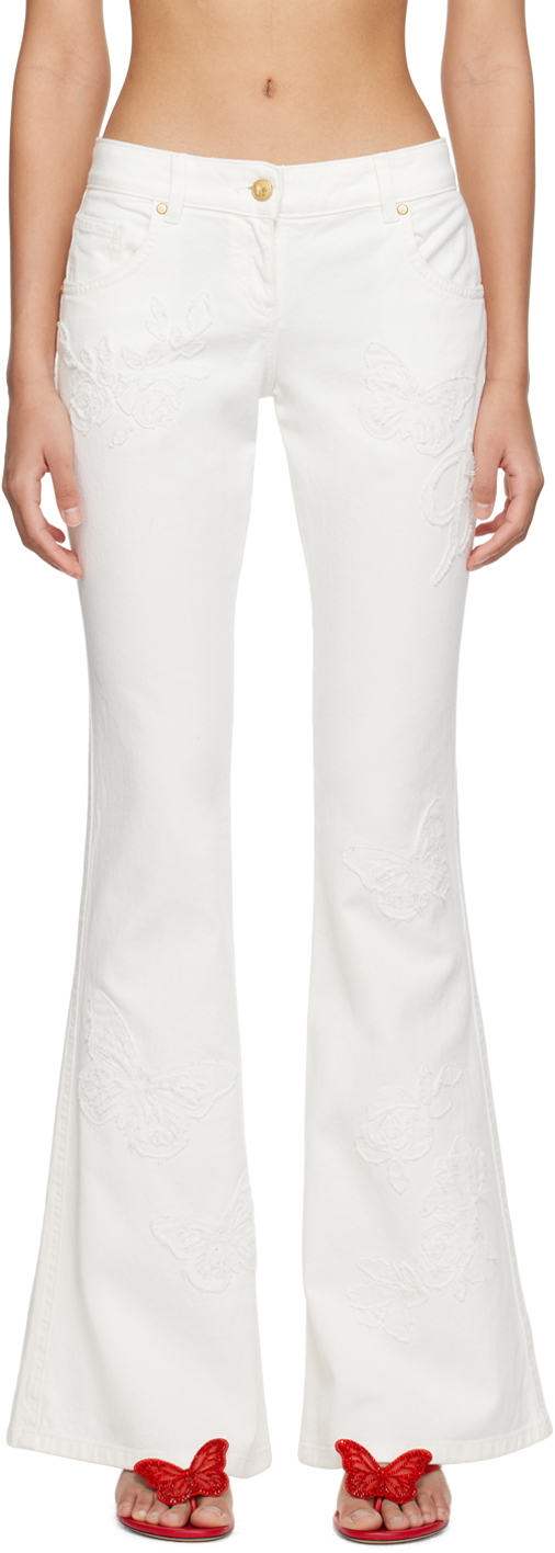 Blumarine White Straight-leg Jeans In N0103 Bianco Natural