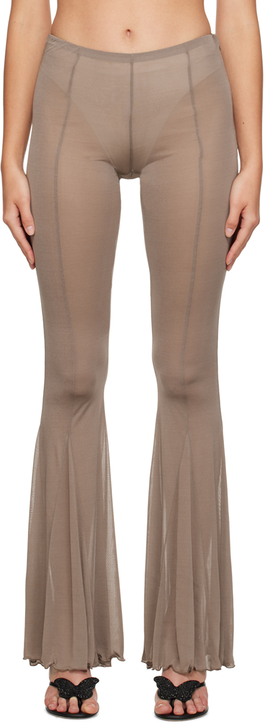 Taupe Flare Trousers